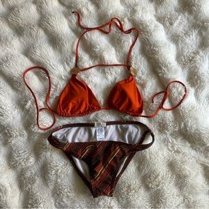 Lspace Vibrant Orange Bikini Set XS